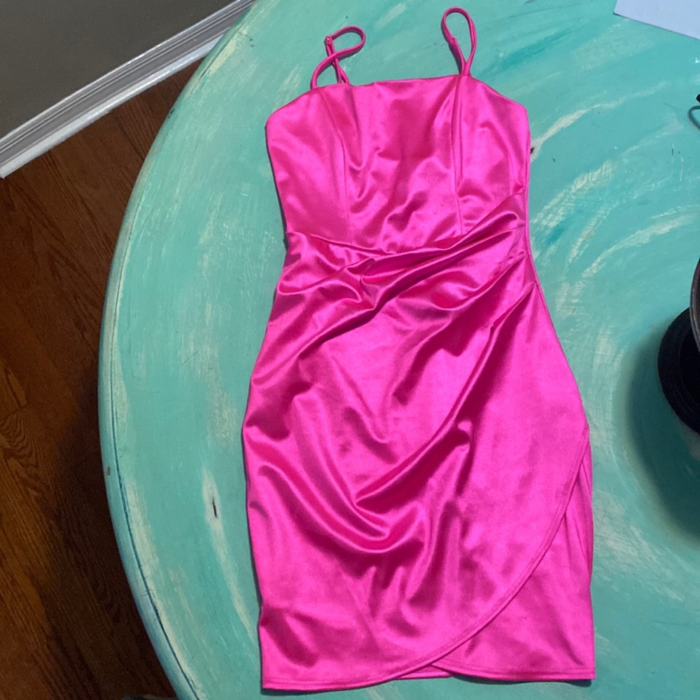 Hot pink homecoming dress from Dillards